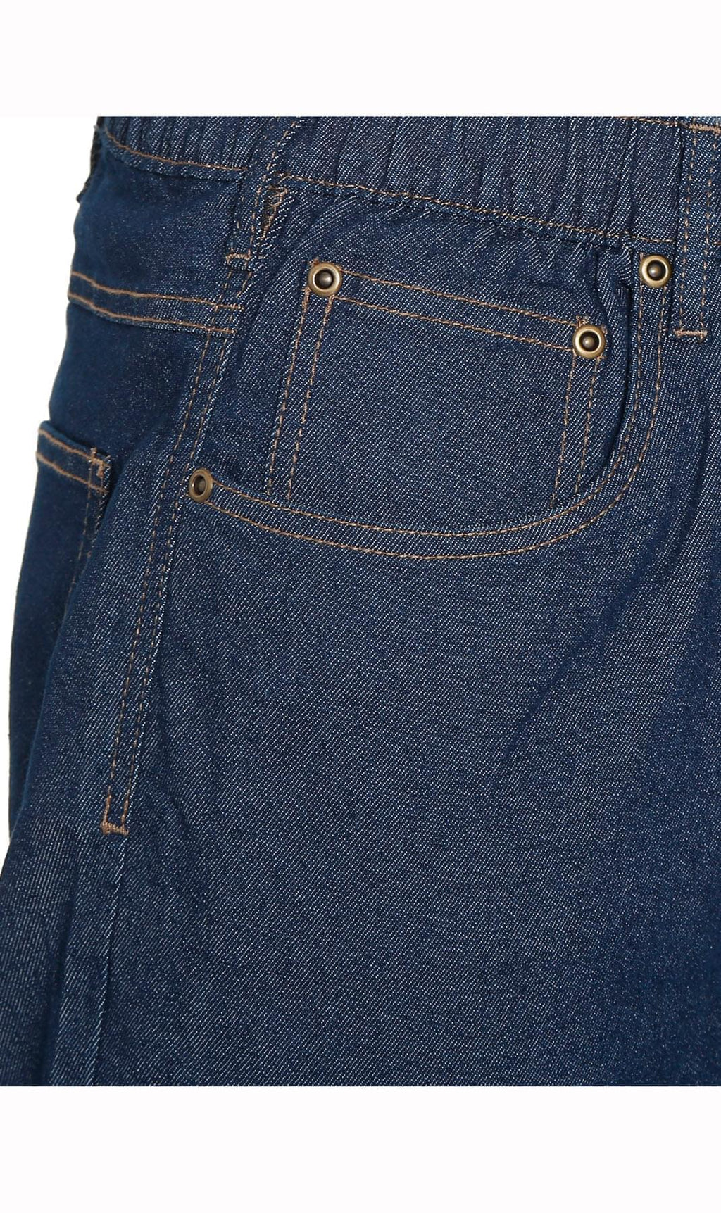 Men's Lightweight Casual Elastic Waist Pull-On Jeans – Denim & Twill Pants with Easy Fit