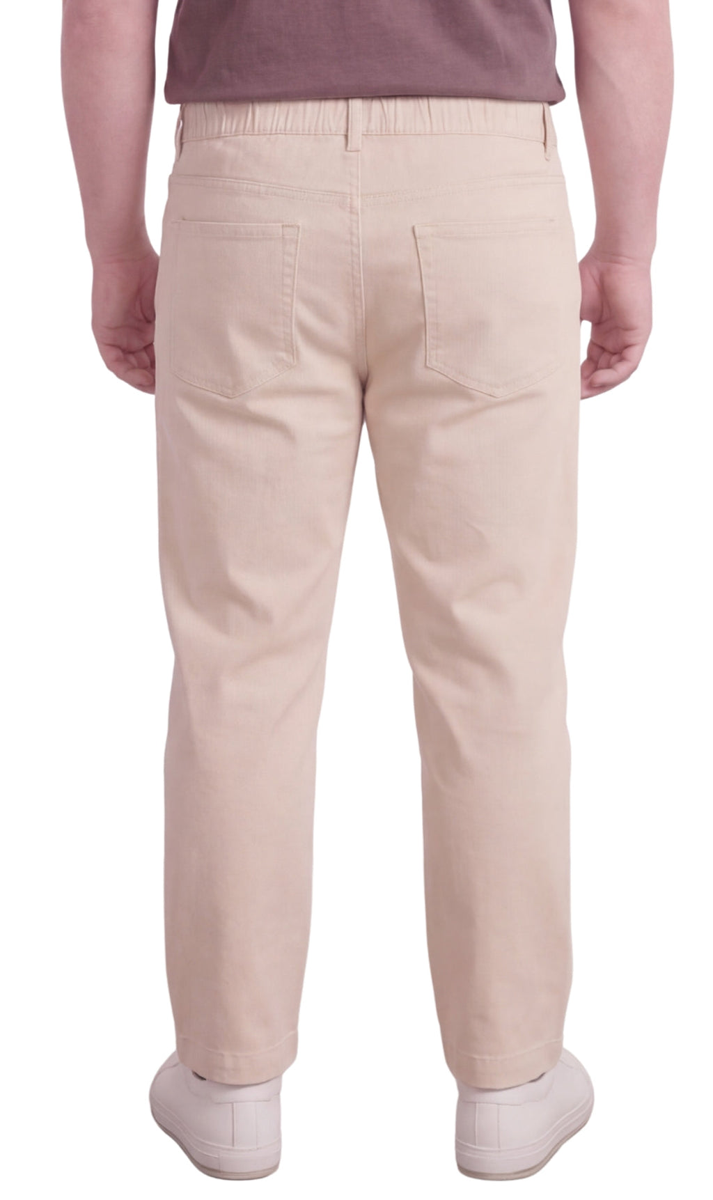 Men's Lightweight Casual Elastic Waist Pull-On Jeans – Denim & Twill Pants with Easy Fit