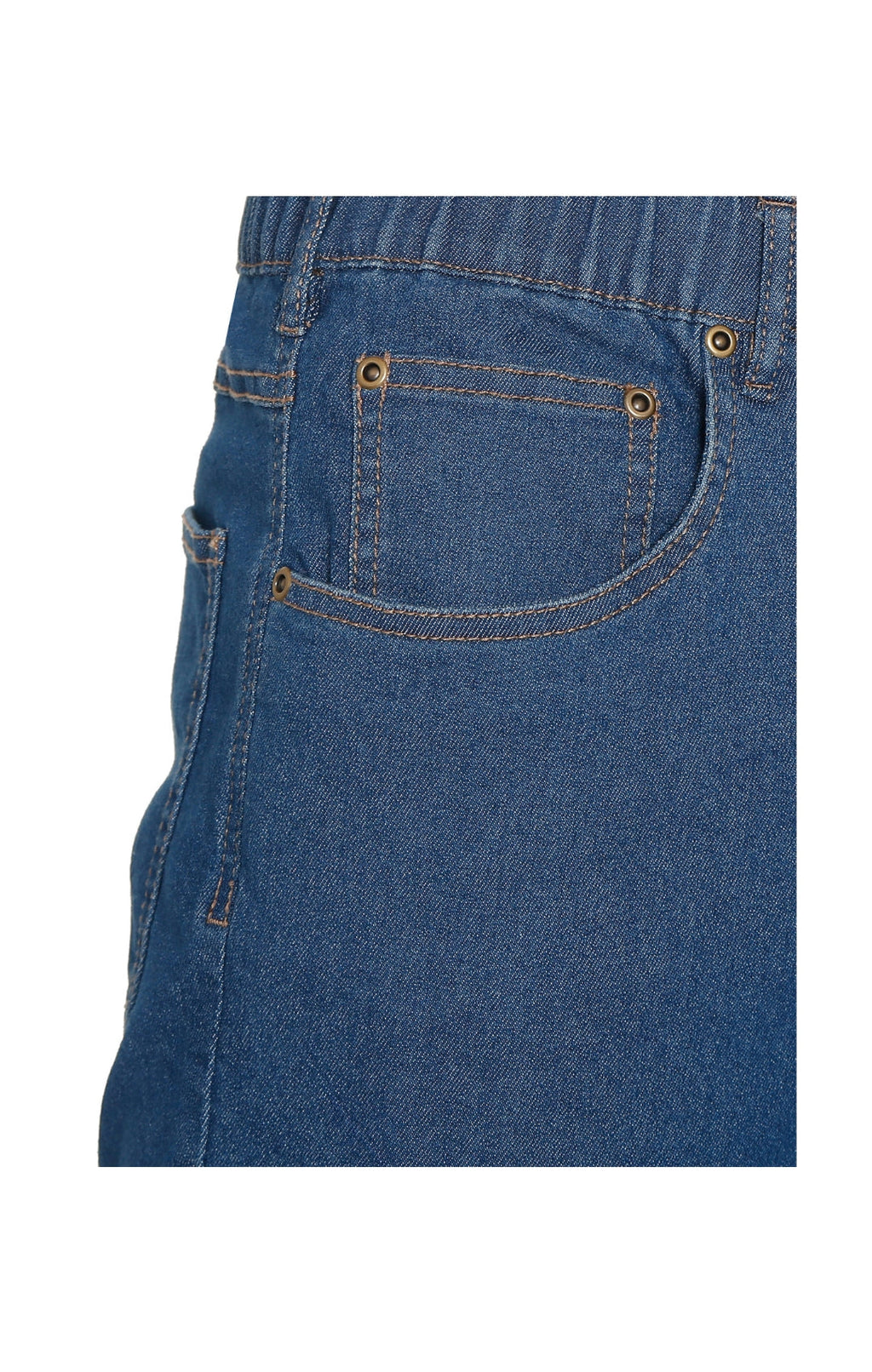 Men's Lightweight Casual Elastic Waist Pull-On Jeans – Denim & Twill Pants with Easy Fit