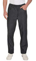 Men's Lightweight Casual Elastic Waist Pull-On Jeans – Denim & Twill Pants with Easy Fit