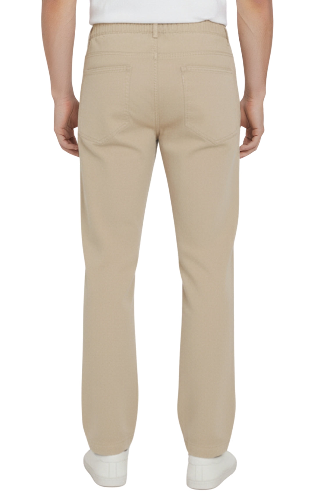 Men's Lightweight Casual Elastic Waist Pull-On Jeans – Denim & Twill Pants with Easy Fit