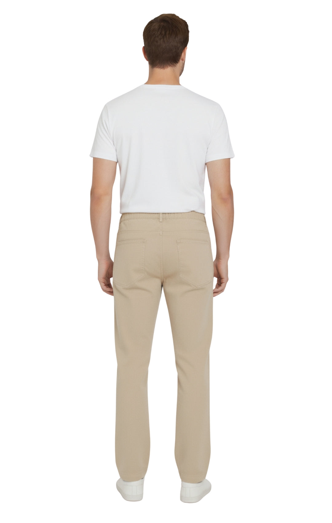 Men's Lightweight Casual Elastic Waist Pull-On Jeans – Denim & Twill Pants with Easy Fit
