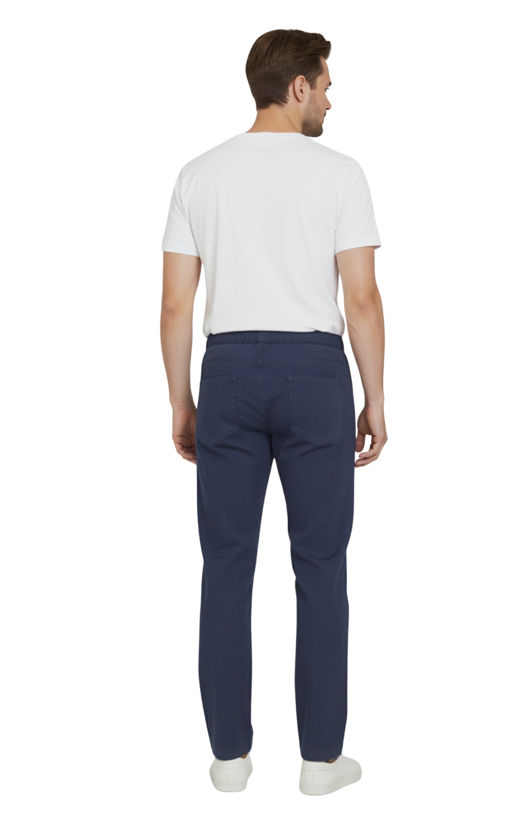 Men's Lightweight Casual Elastic Waist Pull-On Jeans – Denim & Twill Pants with Easy Fit