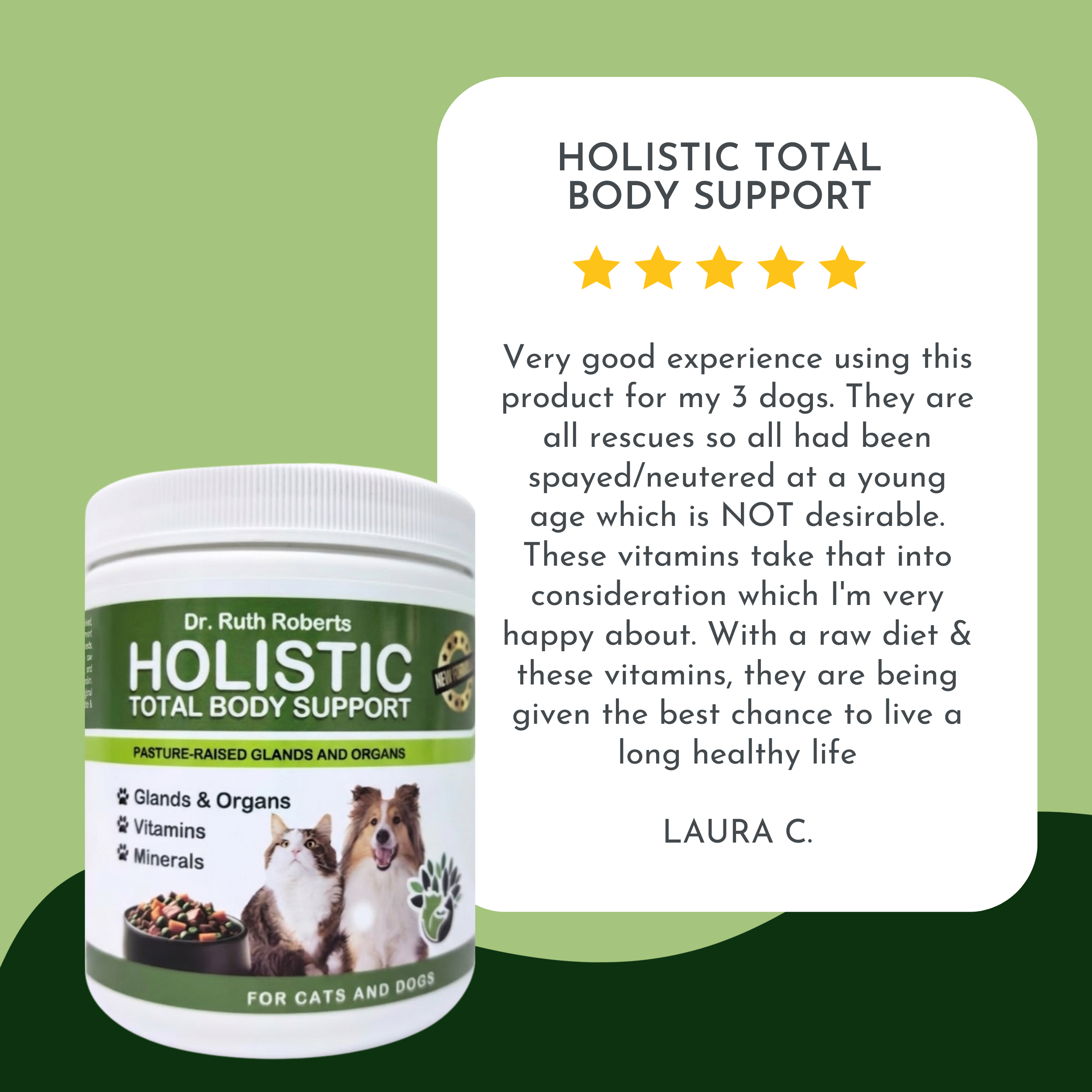 PRE-ORDER Holistic Total Body Support — Daily Multivitamin & Pasture-Raised Glandular Blend for Dogs & Cats