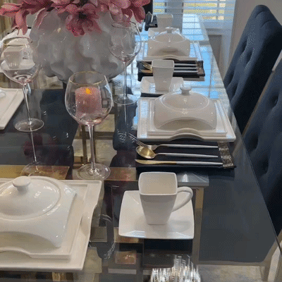 Square Porcelain Dinnerware Set